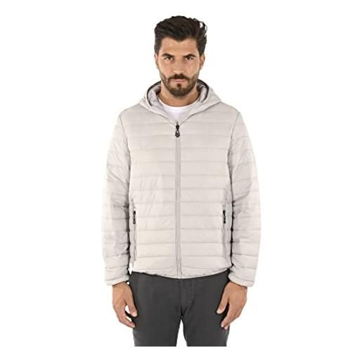 Ciabalù piumino uomo 100 grammi giubbotto con cappuccio slim fit (xl, ghiaccio)