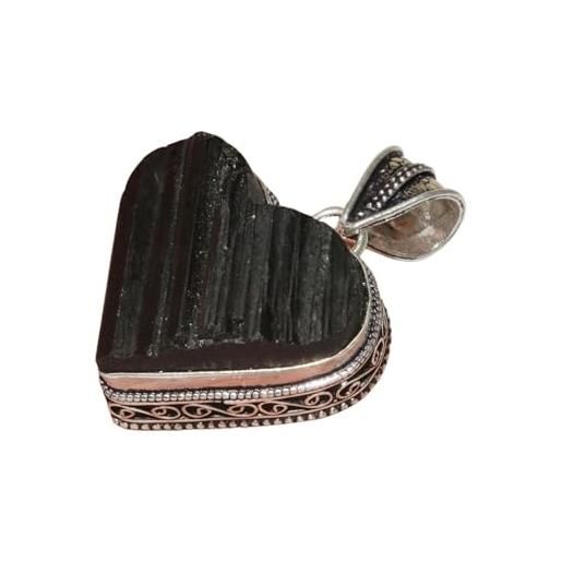 Collana In Tormalina Nera Naturale Schörl - 45 Cm - Pietra Curativa Fatte A Mano