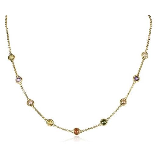 Collana Donna Girocollo Stroili In Argento 925 Rosato Con Zircone Rosa - Verre Gioielli