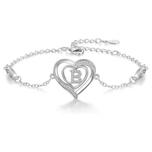 Vnox Bracciali Coppia In Acciaio Inox – Regalo Di Anniversario Con Ciondolo A Cuore Per Lui E Lei