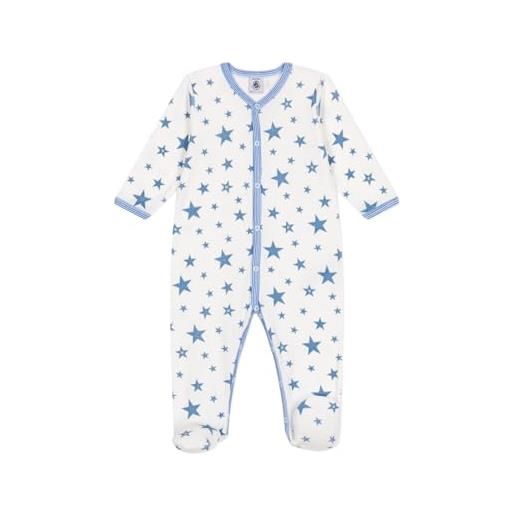 Petit Bateau a0ckj, dormi bene unisex - bimbi 0-24, bianco/blu, 6 mesi