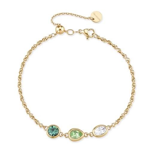 Bracciale Rigido Brosway Chakra In Acciaio Con Cuore E Cristalli - Diametro 185mm, Regalo Donna