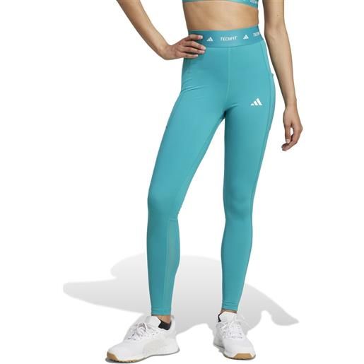Adidas leggings tech. Fit stash pocket pure teal da donna