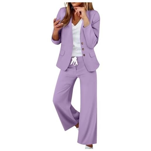 Richymfa tailleur donna estivo taglie forti da cerimonia tailleur pantalone da donna con bottone ufficio blazer maniche lunghe giacche da abito blazer elegante per la primavera e l'estate