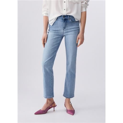 LIUJO liu jo jeans straight cropped, denim blu