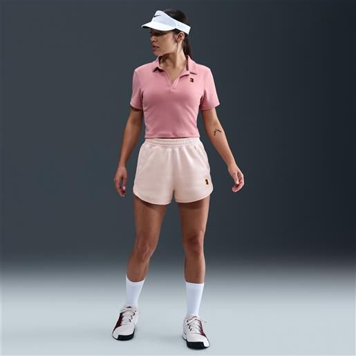 Nike shorts da tennis in felpa a vita media Nike. Court heritage - donna - rosa