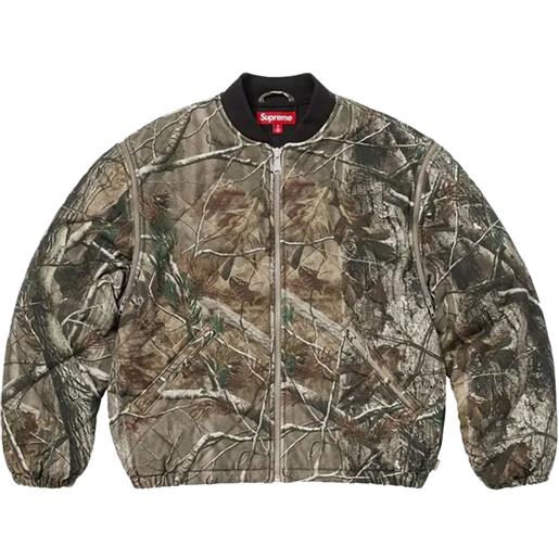 Supreme bomber con zip - verde
