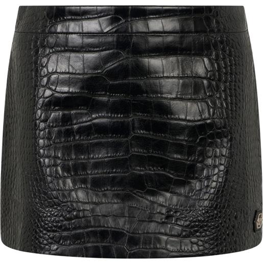 Philipp Plein minigonna con placca logo - nero