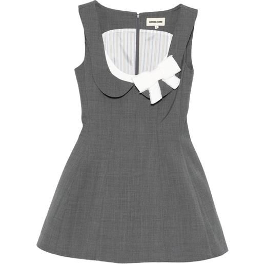 SHUSHU/TONG abito corto con fiocco laterale - grigio
