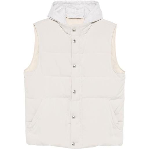 Eleventy gilet imbottito con cappuccio - toni neutri