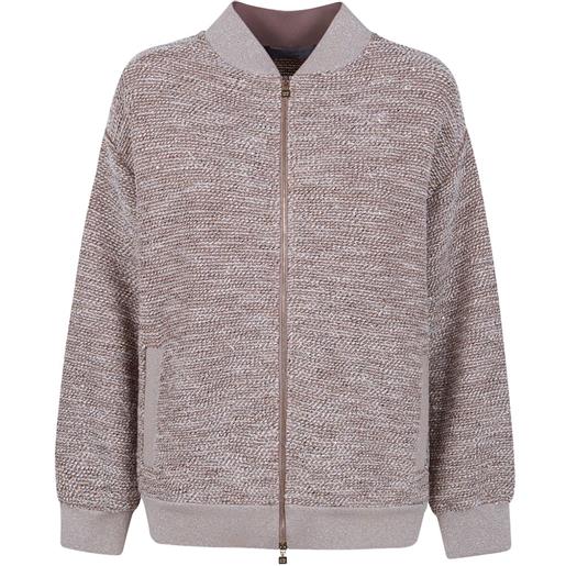 D.Exterior bomber con zip - toni neutri