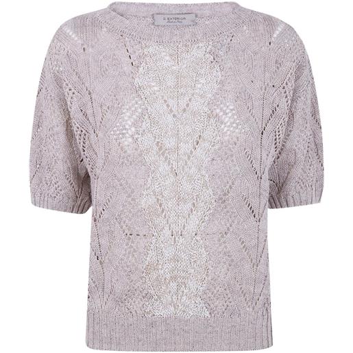D.Exterior t-shirt traforata - toni neutri