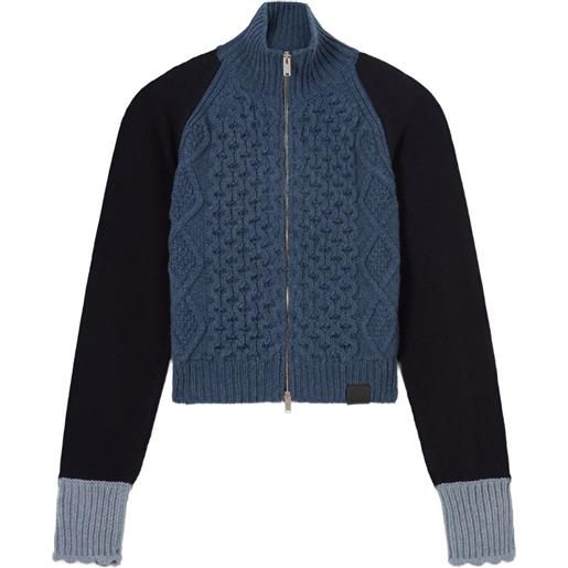 Stella McCartney cardigan in maglia a trecce - blu
