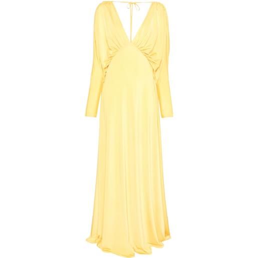 Raquel Diniz abito lungo sonia con scollo a v - giallo