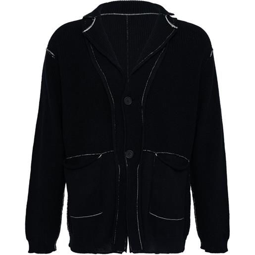 Yohji Yamamoto cardigan reversibile - nero