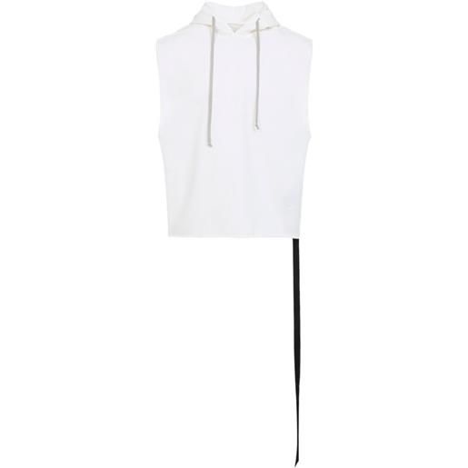 Rick Owens DRKSHDW gilet con cappuccio - bianco