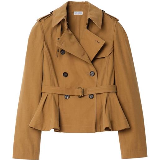 Burberry cotton isabella trench jacket - marrone