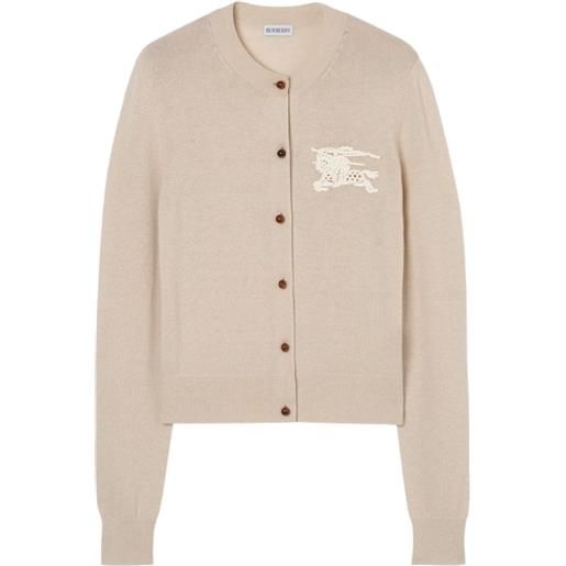 Burberry cardigan knight in lana e cotone - toni neutri