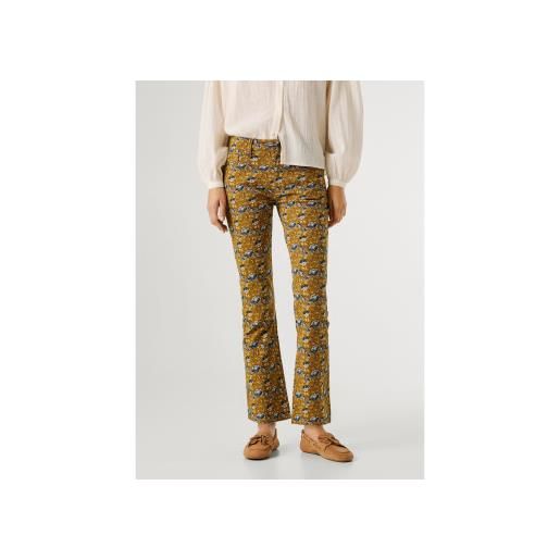 Pepe Jeans per donna. Pl2100066 pantaloni a zampa multicolori a vita media [3304599], casual, multicolore, cotone