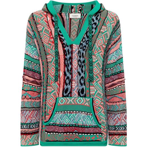 Laneus felpa con scollo a v - verde