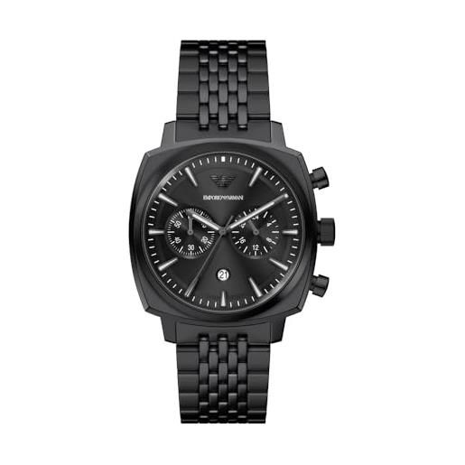 Emporio Armani orologio uomo, movimento quarzo cronografo e cassa 40mm con cinturino acciaio inox o pelle