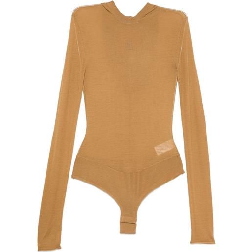 Patrizia Pepe body con cappuccio - toni neutri