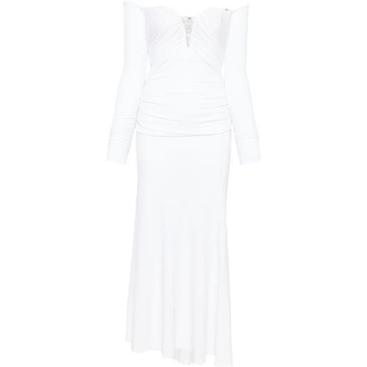 Elisabetta Franchi abito midi drappeggiato - bianco