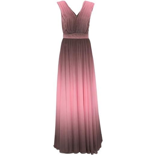 ERMANNO FIRENZE abito lungo con scollo a v - rosa