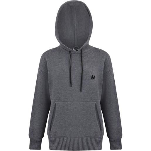 MSGM felpa con cappuccio e ricamo - grigio