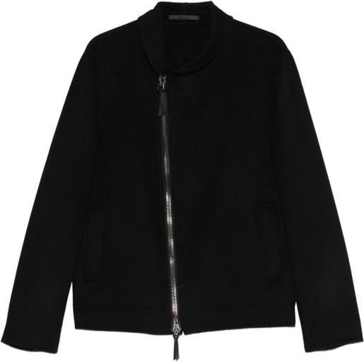 Giorgio Armani giacca asimmetrica con zip - nero