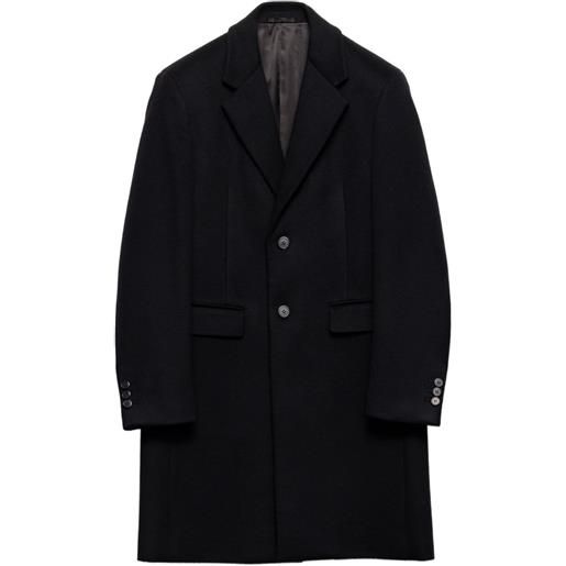 Prada cappotto in lana con revers classici - nero