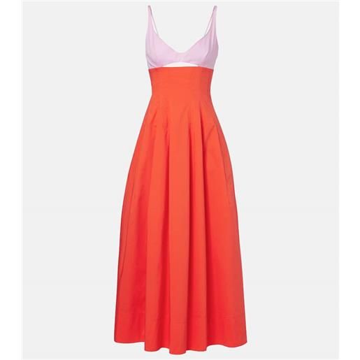 Simkhai abito midi maddy in popeline di misto cotone