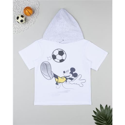Prénatal t-shirt bambino mickey calcio con cappuccio