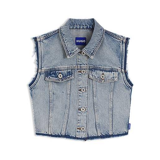 HUGO gilet corto senza maniche in denim azzurro, celeste