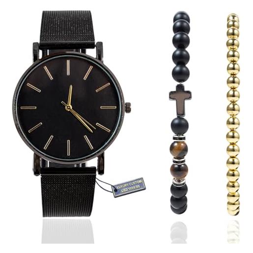 Collana Uomo Donna PROSTEEL A Rettangolo Con Fasi Lunari, Acciaio Inossidabile 316L Color Oro/nero, Idea Regalo Unisex Con Confezione Regalo - 2