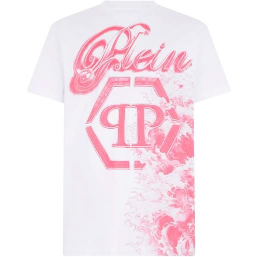 Philipp Plein t-shirt girocollo con grafica - bianco