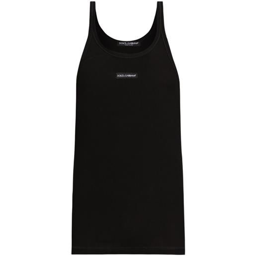 Dolce & Gabbana canotta in cotone con stampa - nero