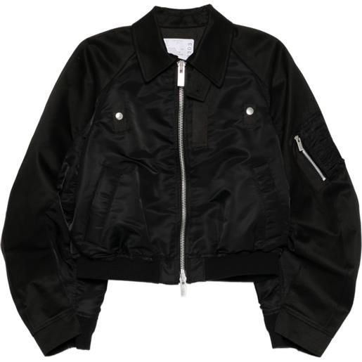 sacai bomber con zip - nero