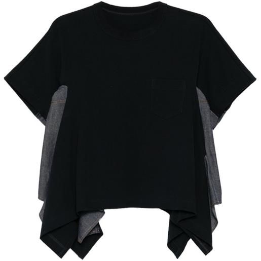 sacai t-shirt con dettaglio cuciture - blu