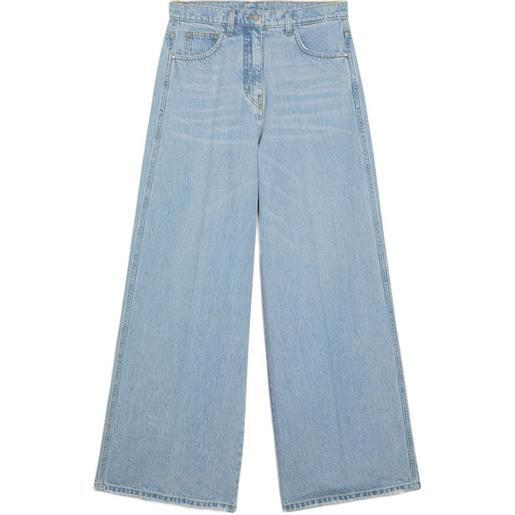 Momoni jeans svasati con 5 tasche - blu