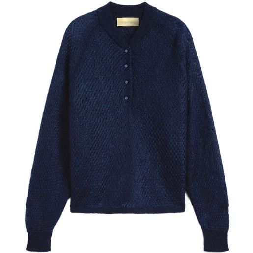 MOMONÌ maglione con lavorazione a nido d'ape - blu