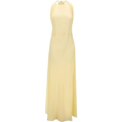 Blumarine abito con scollo all'americana - giallo
