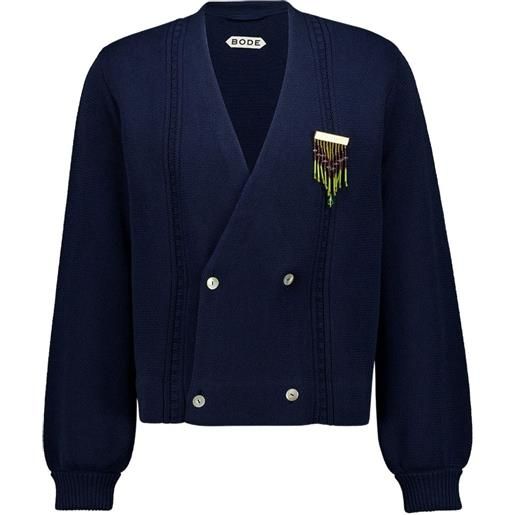 BODE cardigan doppiopetto con logo - blu