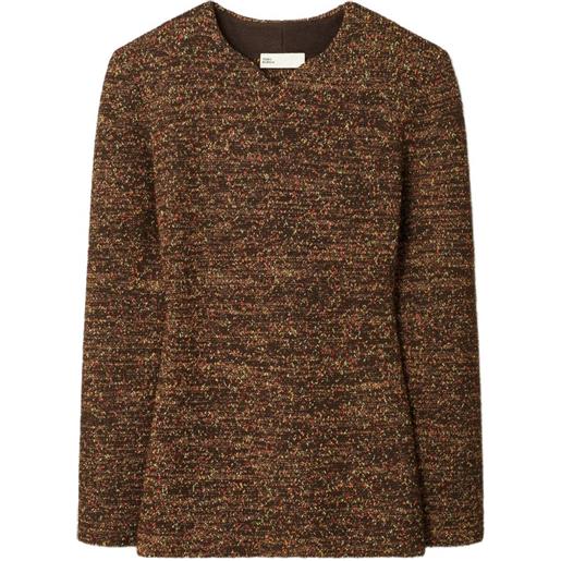 Tory Burch maglione con scollo a v - marrone