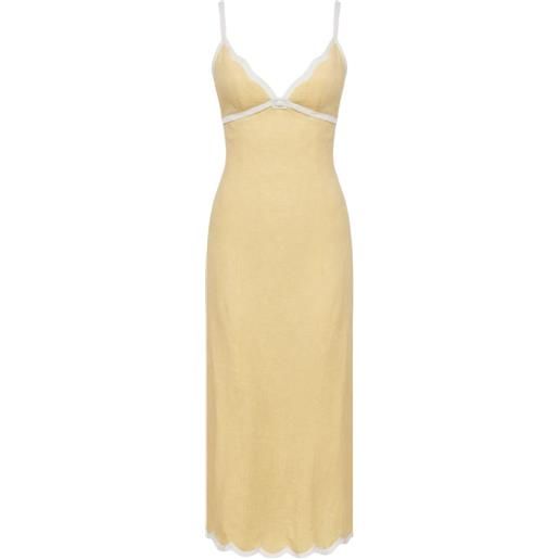 Reformation abito midi sara in lino - giallo