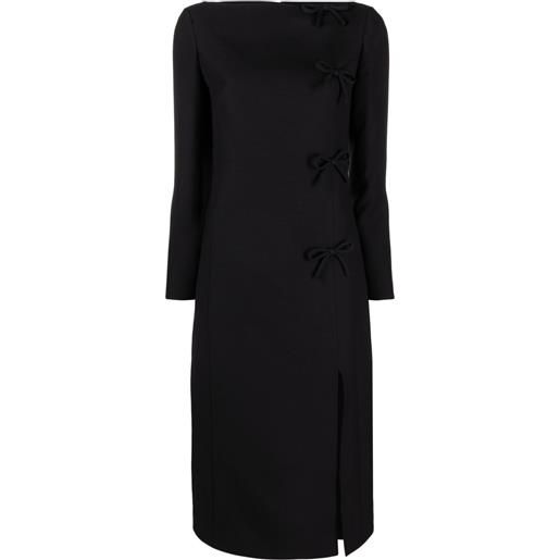Valentino Garavani abito midi con fiocco - nero