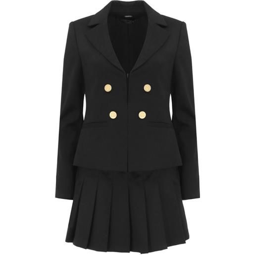 alice + olivia abito corto plissettato stile blazer - nero