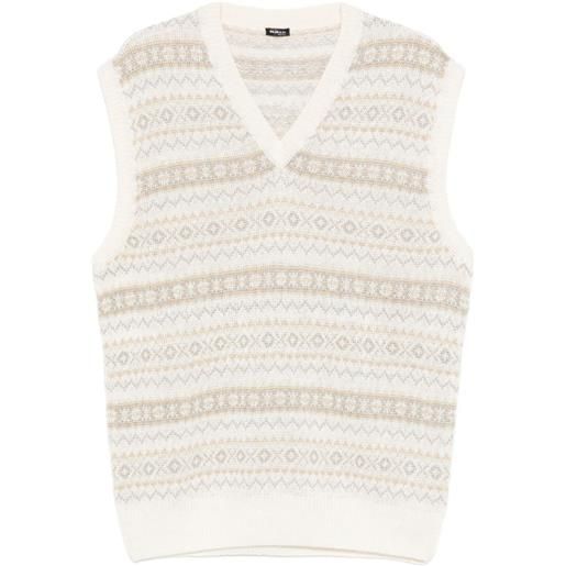 Kiton gilet con scollo a v - toni neutri