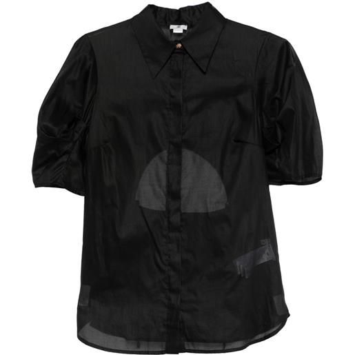 Elisabetta Franchi camicia con maniche a palloncino - nero