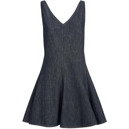 Brunello Cucinelli abito corto effetto denim - blu